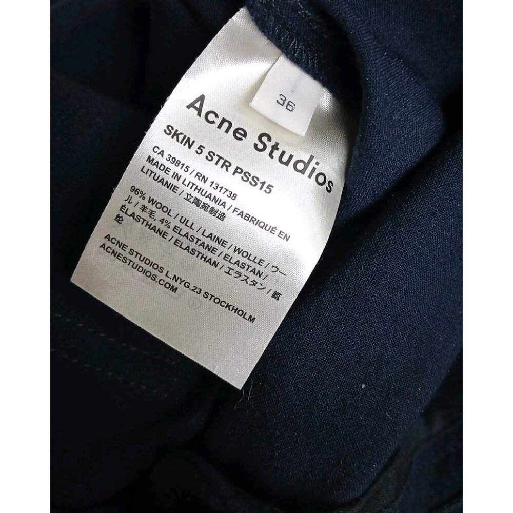 Acne Studios Wool Blend Slim Skin 5 Trousers Pants - Picture 8 of 9